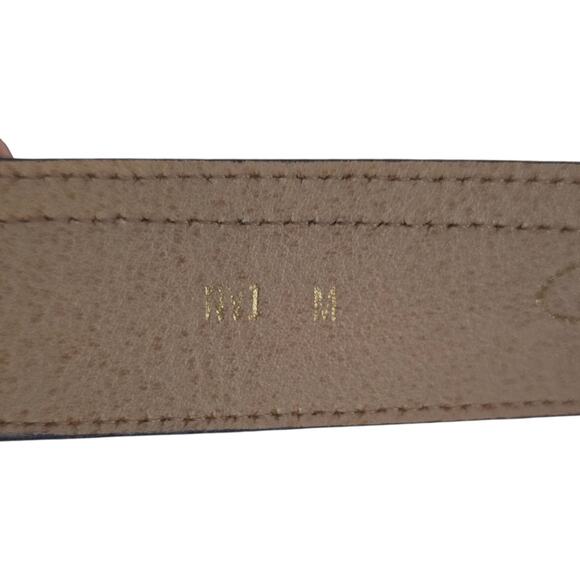 Vintage Catherine Dial Easley Blue Beaded Belt Adult M Faux Leather Plastic Y2K